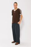 Mocha Classic Mesh Stripe Tee