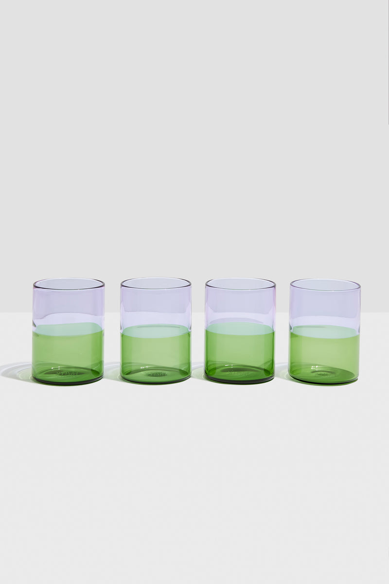 Two Tone Glasses Set Lilac + Green