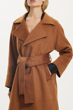 Uncover Woolen Trench Coat Chestnut