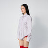 Ruffle Blouse Pink Stripe