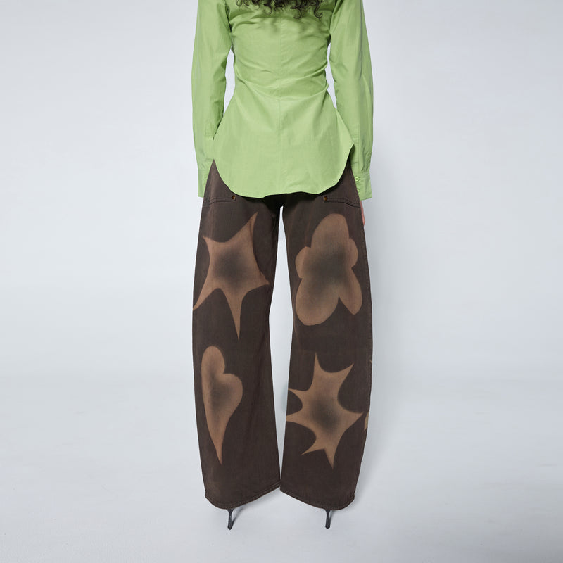 Stencil Barrel Jean Mud