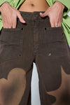 Stencil Barrel Jean Mud