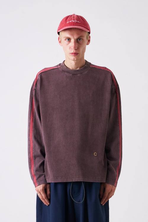 Washed Racer LS Tee Brown Red