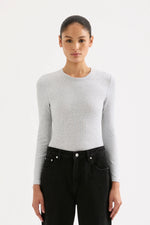 Organic Rib LS Tee Grey Marle