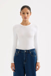 Organic Rib LS Tee White