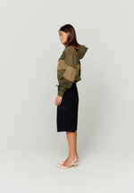 Patchwork Landscape Hoodie Olive