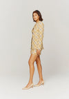 Bias Cut Skirt Yellow Check