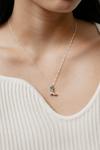 Cowboy Boot Charm Necklace Silver