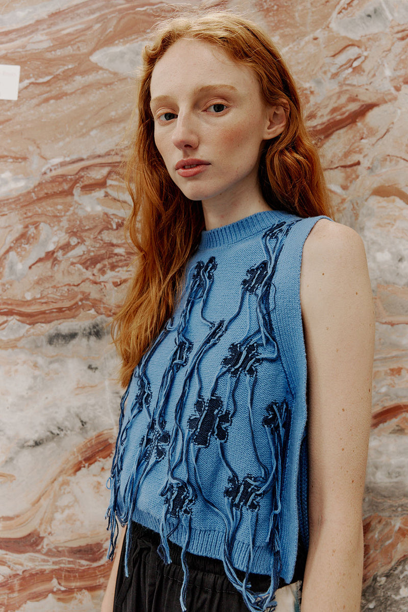 Niko Vest Floral Blue