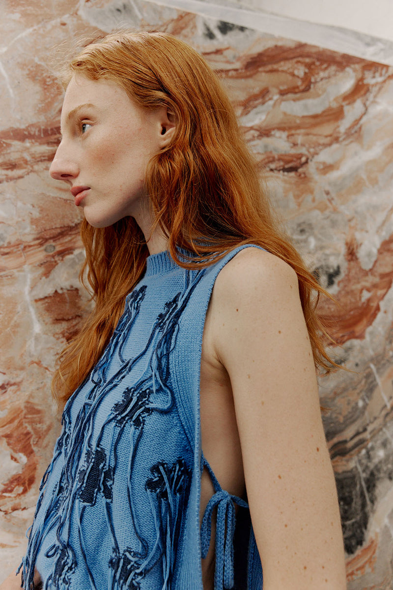 Niko Vest Floral Blue