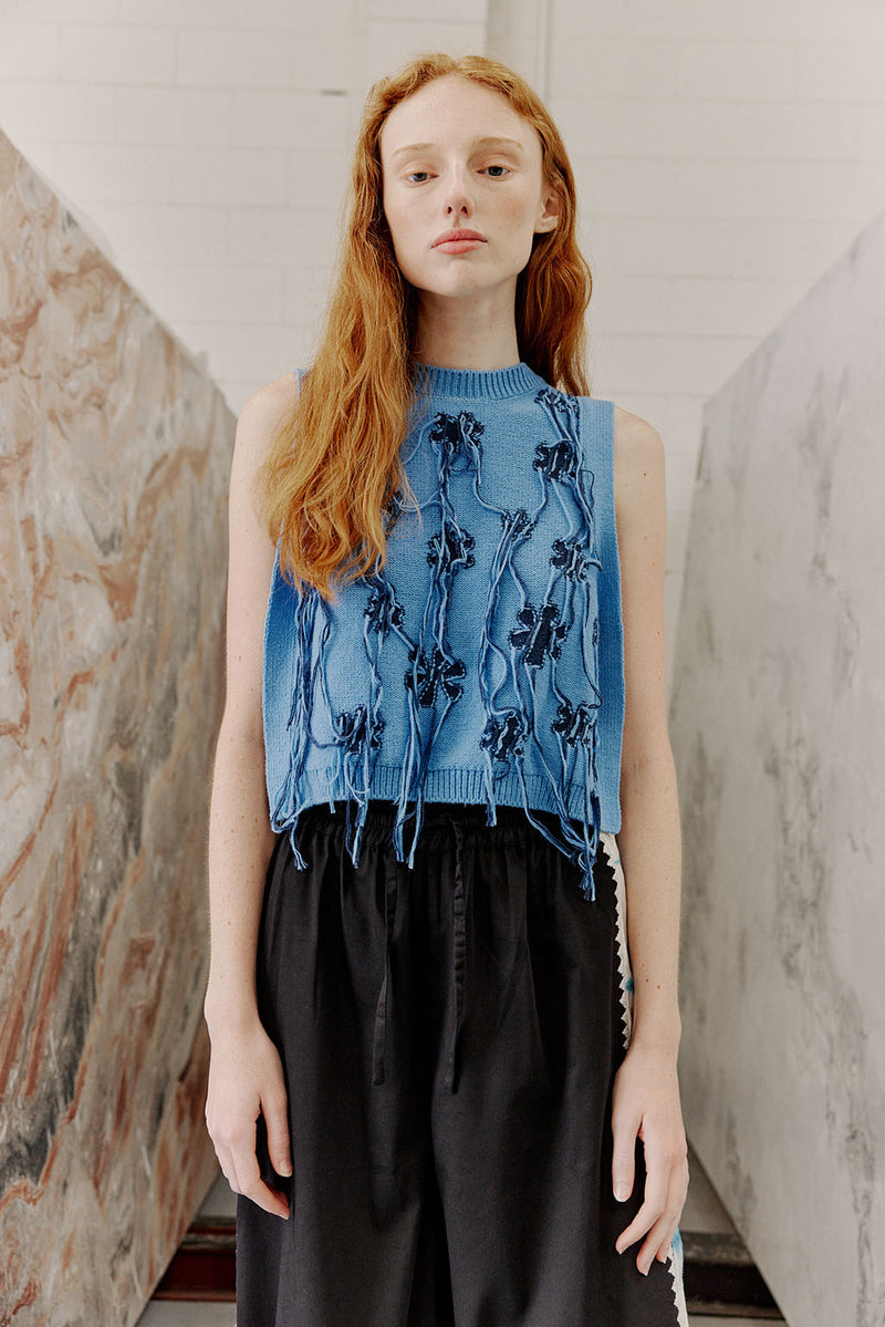 Niko Vest Floral Blue
