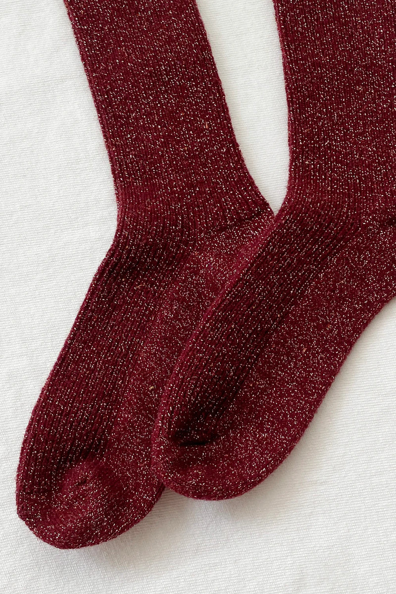 Winter Sparkle Socks Wine