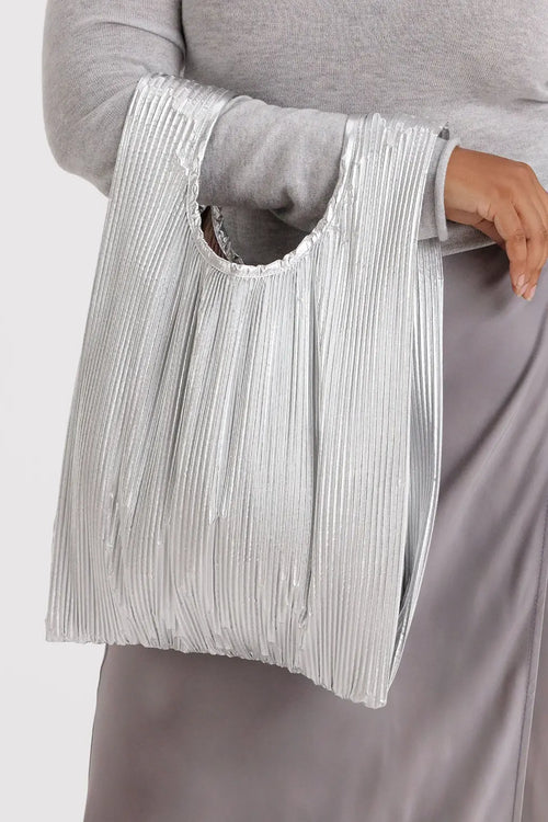 Pleated Baggu Chrome Metallic