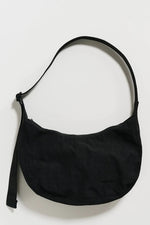 Medium Nylon Crescent Bag Black