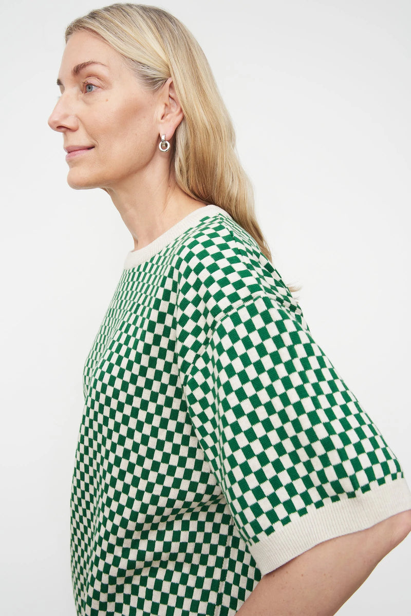 Checkerboard Knit Tee