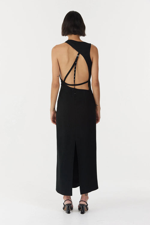 Chrome Vision Open Back Dress Black