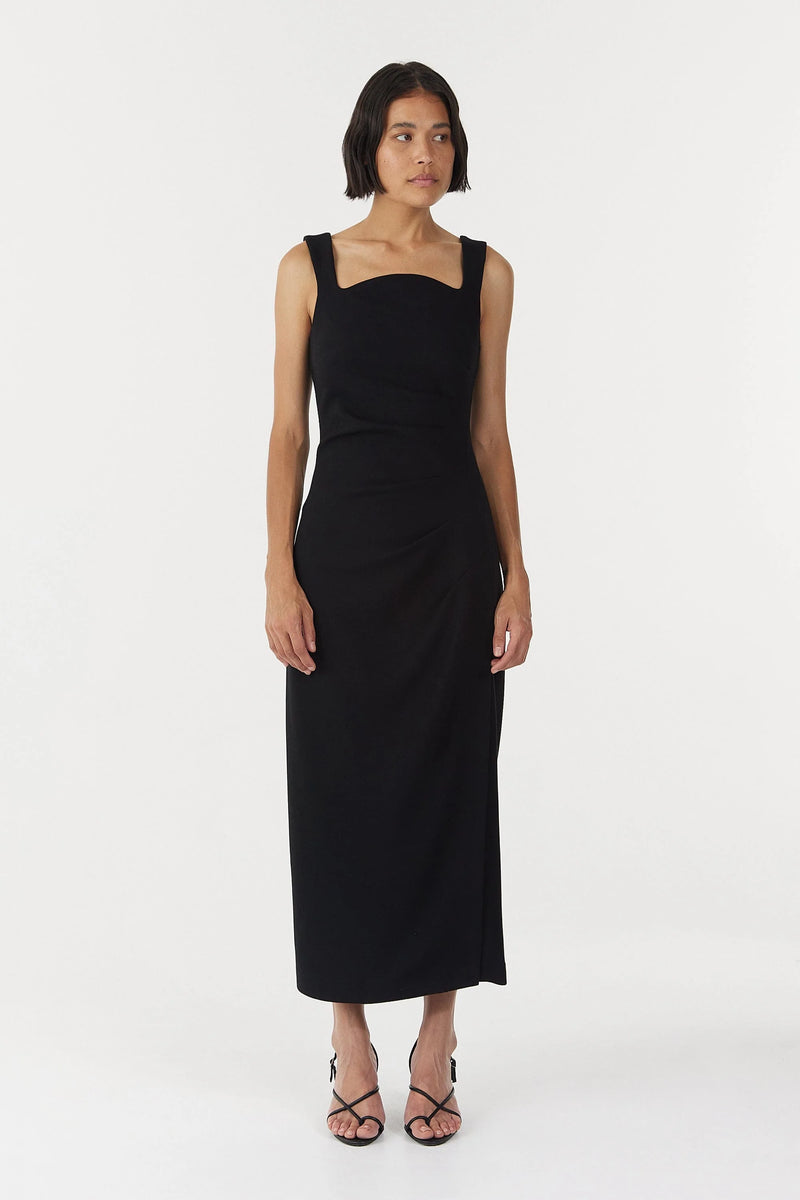 Enigma Tuck Dress Black