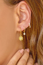 Estrella Gold Hoop Huggie Earrings