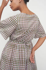 Eve Wrap Dress Optic Check