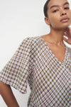 Eve Wrap Dress Optic Check