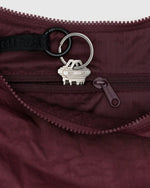 Medium Nylon Crescent Bag Mahogany