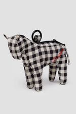 Horse Charm Black and White Gingham