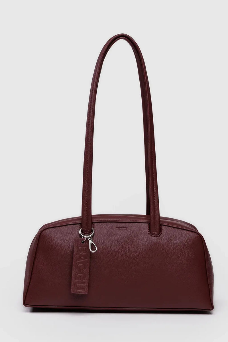 Recycled Leather Bowler Bag Mahogany
