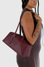 Recycled Leather Bowler Bag Mahogany