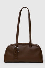 Recycled Leather Bowler Bag Brown