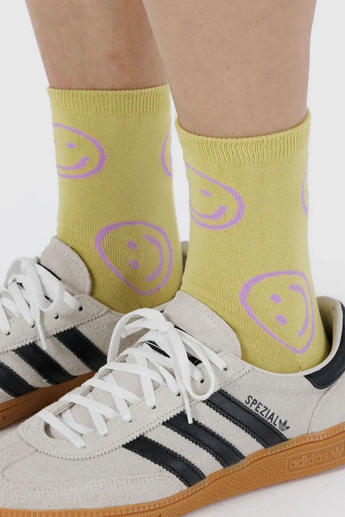 Crew Sock Straw Happy