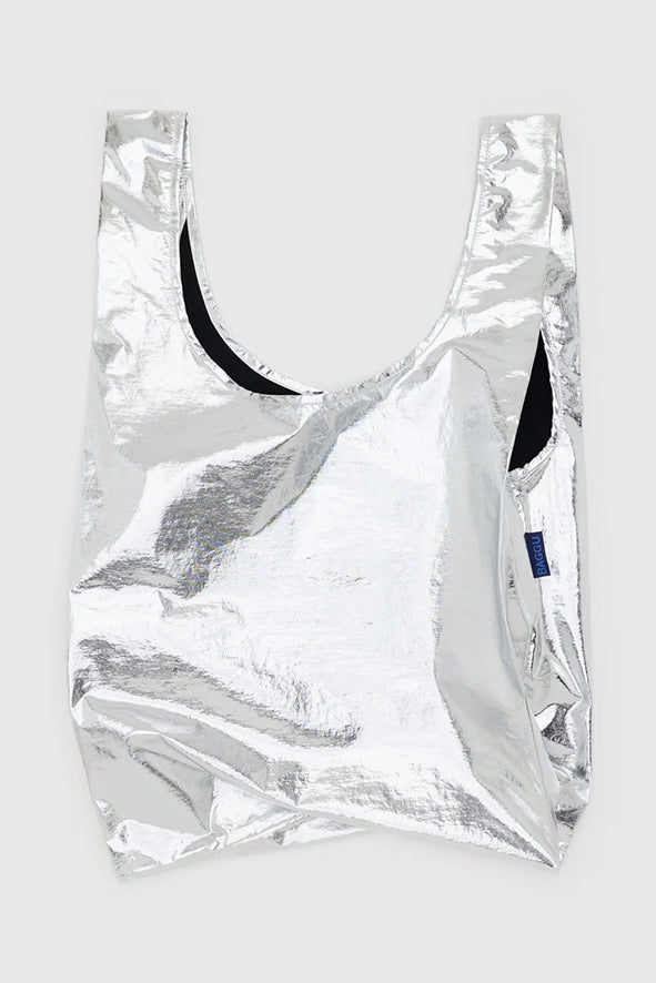 Standard Baggu Bag Silver Metallic