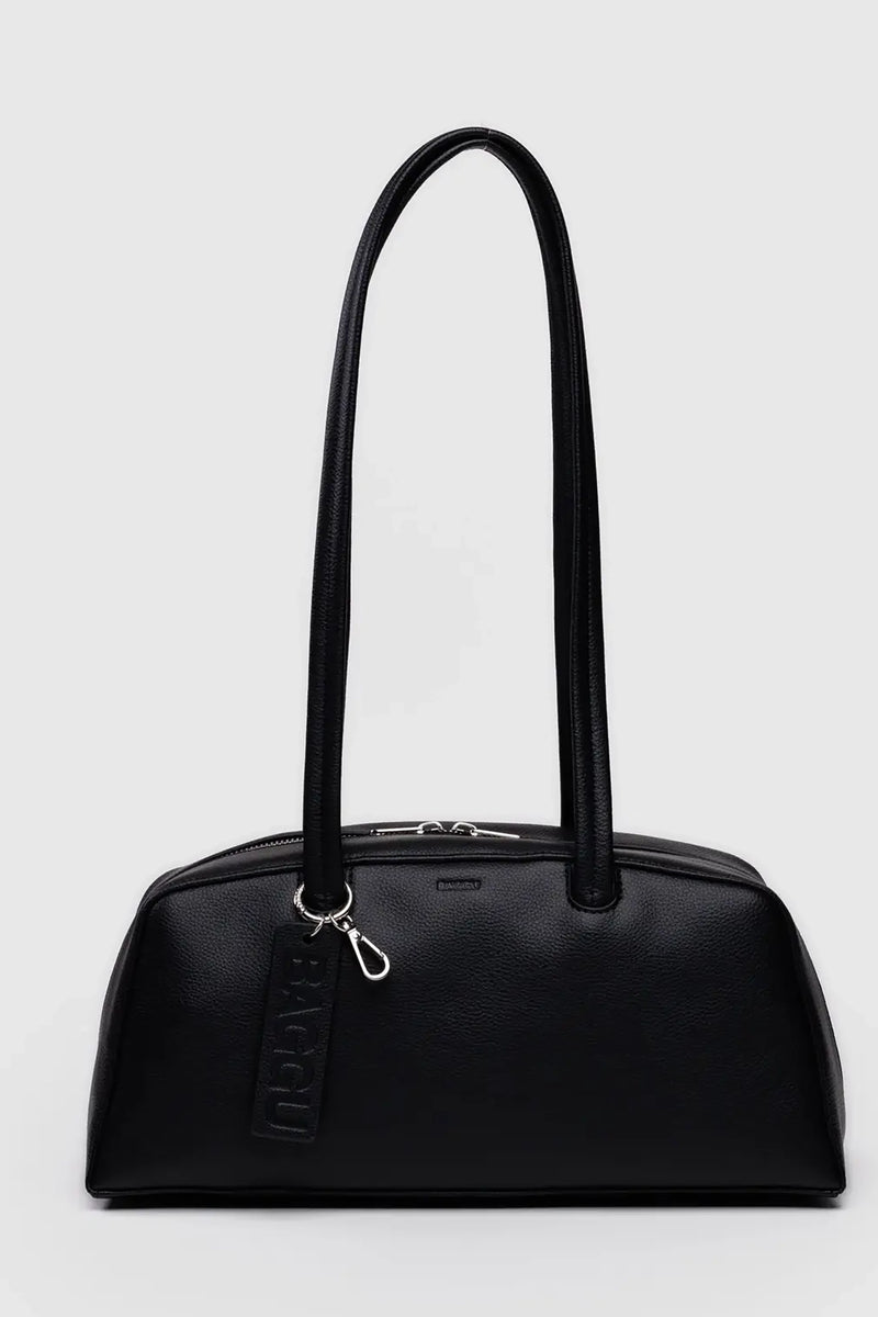 Recycled Leather Bowler Bag Black