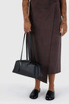 Recycled Leather Bowler Bag Black
