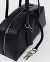 Recycled Leather Bowler Bag Black