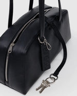 Recycled Leather Bowler Bag Black