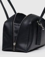 Recycled Leather Bowler Bag Black