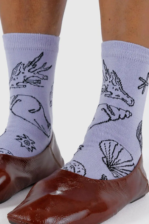 Crew Sock Shells Light Blue