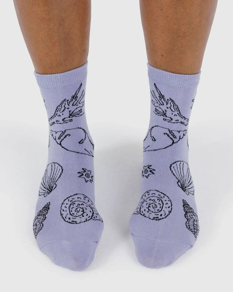 Crew Sock Shells Light Blue