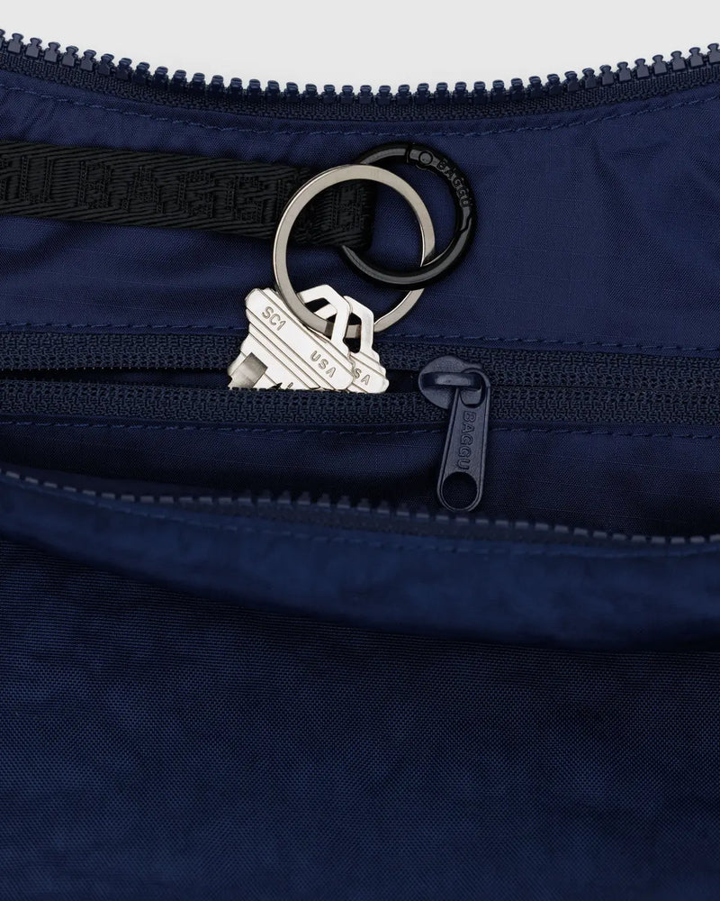 Medium Nylon Crescent Bag Navy