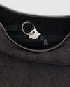 Medium Crescent Bag Washed Black Denim