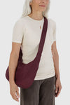 Medium Nylon Crescent Bag Mahogany