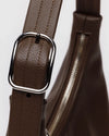 Mini Recycled Leather Shoulder Bag Brown