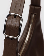 Mini Recycled Leather Shoulder Bag Brown