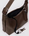 Mini Recycled Leather Shoulder Bag Brown