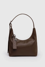 Mini Recycled Leather Shoulder Bag Brown