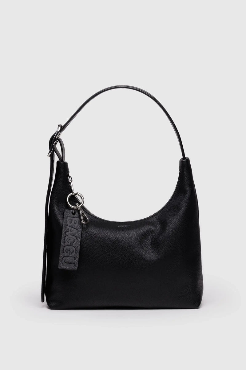 Mini Recycled Leather Shoulder Bag Black