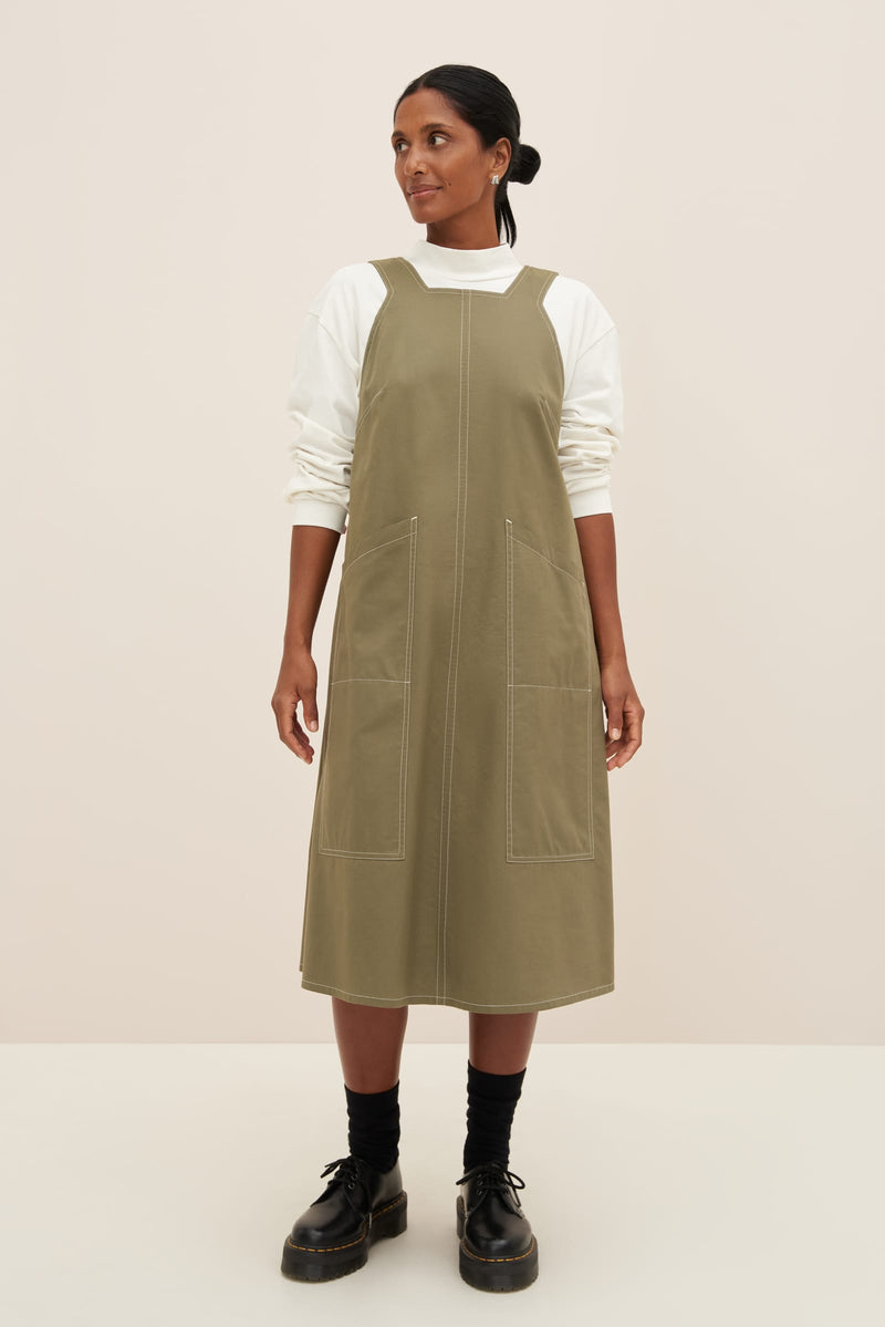 Mirror Apron Dress Vetiver