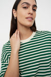 Oversized Boxy Tee Green Stripe