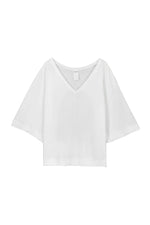 Oversized V Neck Top White