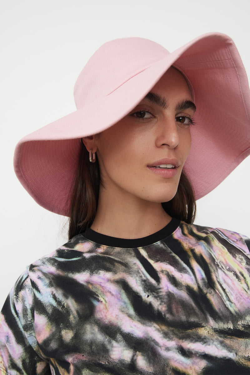 Parasol Hat Light Pink Denim